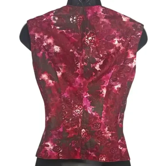 Dries Van Noten Red and Pink Floral Blouse - Picture 2 of 3